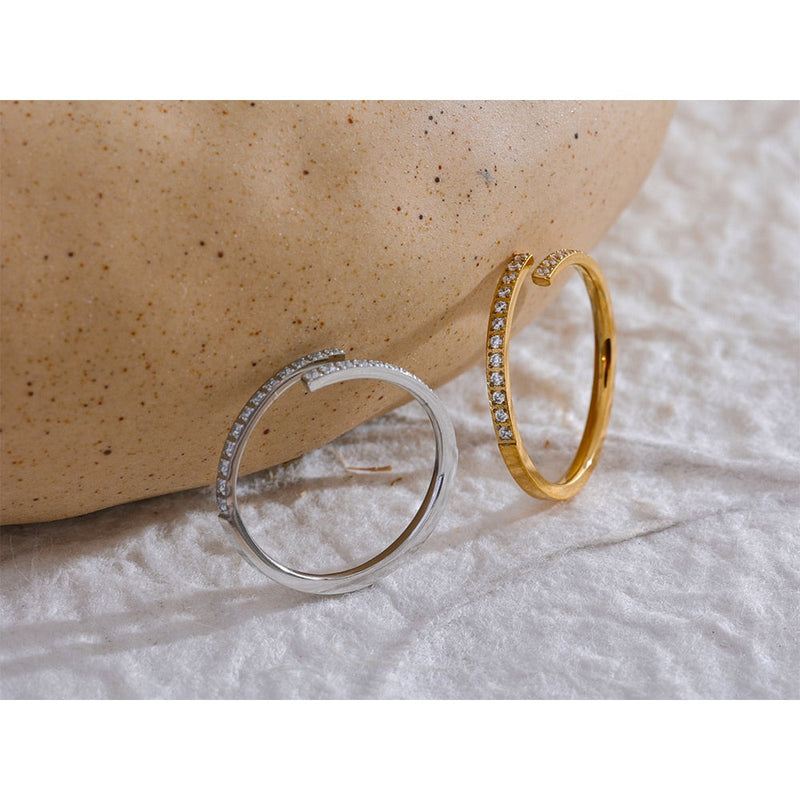 Anel Brilhante Banhado a Ouro 18K | Coleção Firenze