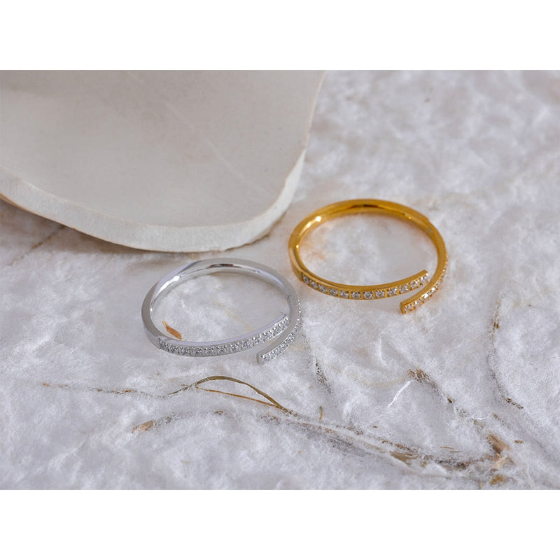 Anel Brilhante Banhado a Ouro 18K | Coleção Firenze