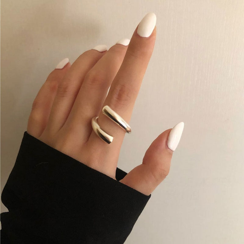 2 Anéis Minimalist em Prata 925
